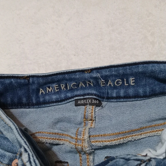 American Eagle EUC Airflex360 Distressed Denim Skinny Jeans size 26×28 - Picture 6 of 10